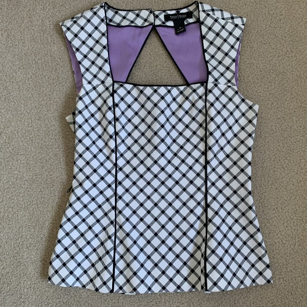 White House Black Market Plaid Top - Picture 3 of 11